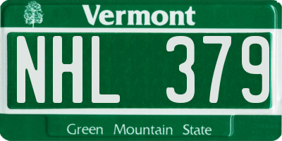 VT license plate NHL379