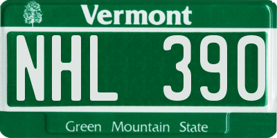 VT license plate NHL390