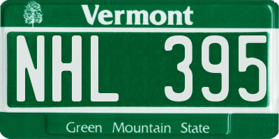 VT license plate NHL395