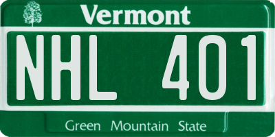 VT license plate NHL401