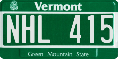 VT license plate NHL415