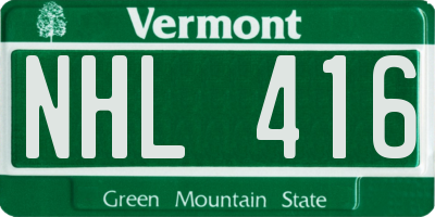 VT license plate NHL416