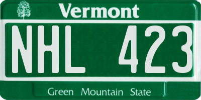 VT license plate NHL423