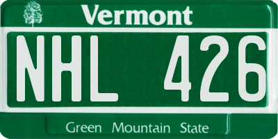 VT license plate NHL426