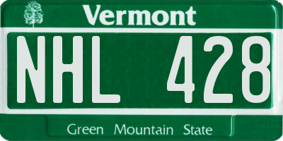 VT license plate NHL428