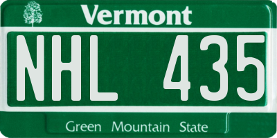 VT license plate NHL435