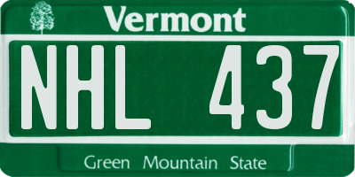 VT license plate NHL437