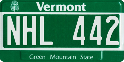 VT license plate NHL442
