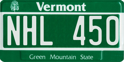 VT license plate NHL450