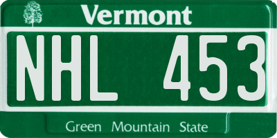 VT license plate NHL453