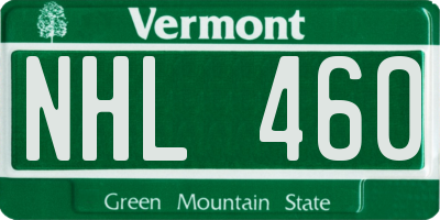 VT license plate NHL460