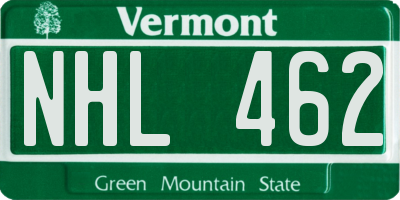 VT license plate NHL462