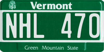 VT license plate NHL470