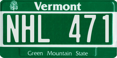 VT license plate NHL471
