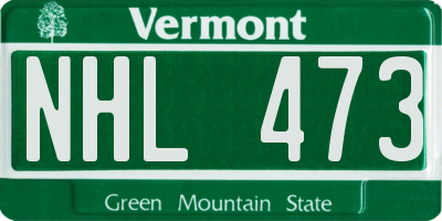 VT license plate NHL473