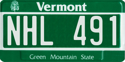 VT license plate NHL491