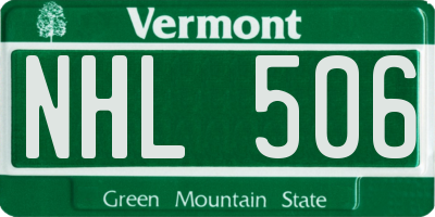 VT license plate NHL506
