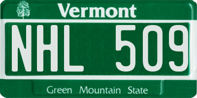 VT license plate NHL509