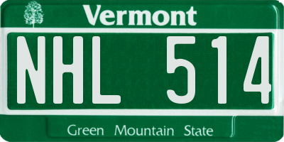 VT license plate NHL514