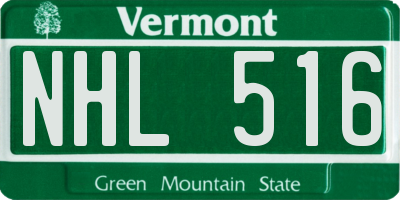 VT license plate NHL516