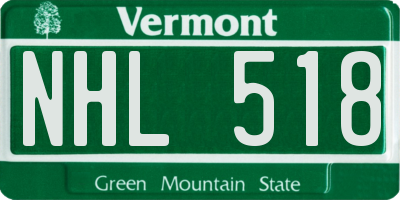 VT license plate NHL518