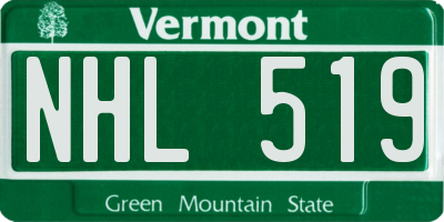 VT license plate NHL519