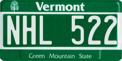 VT license plate NHL522