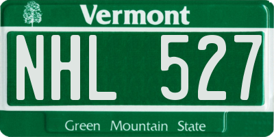 VT license plate NHL527
