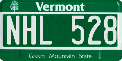 VT license plate NHL528
