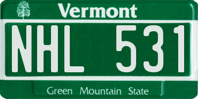 VT license plate NHL531