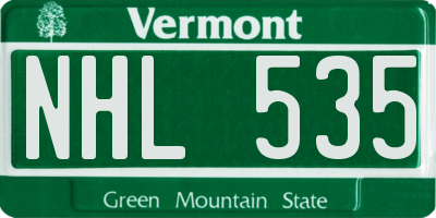 VT license plate NHL535