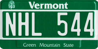 VT license plate NHL544