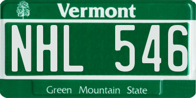 VT license plate NHL546