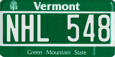 VT license plate NHL548