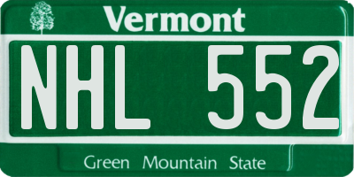 VT license plate NHL552