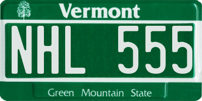 VT license plate NHL555