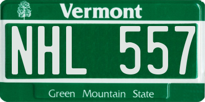 VT license plate NHL557