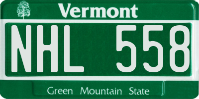 VT license plate NHL558