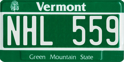 VT license plate NHL559