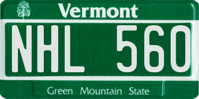 VT license plate NHL560