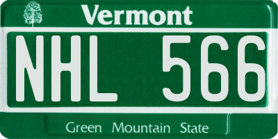 VT license plate NHL566