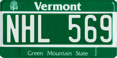 VT license plate NHL569