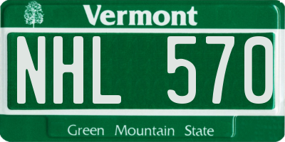 VT license plate NHL570