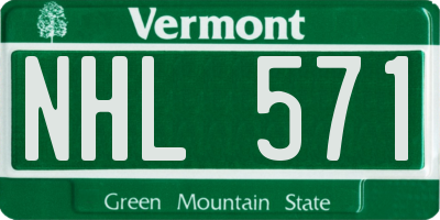 VT license plate NHL571