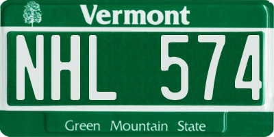 VT license plate NHL574
