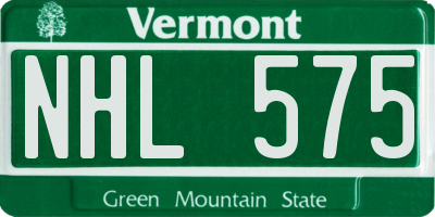 VT license plate NHL575