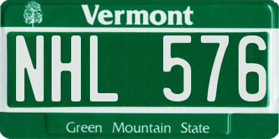 VT license plate NHL576