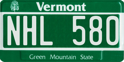 VT license plate NHL580