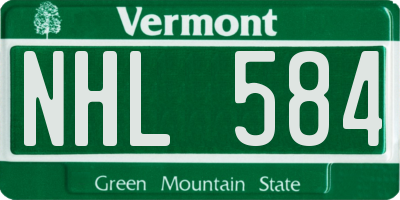 VT license plate NHL584