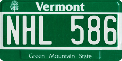 VT license plate NHL586